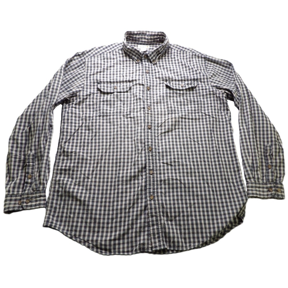 Carhartt Plaid Shirt Men 2XL Tall Multi Checkered Long Sleeve Cotton Button Down